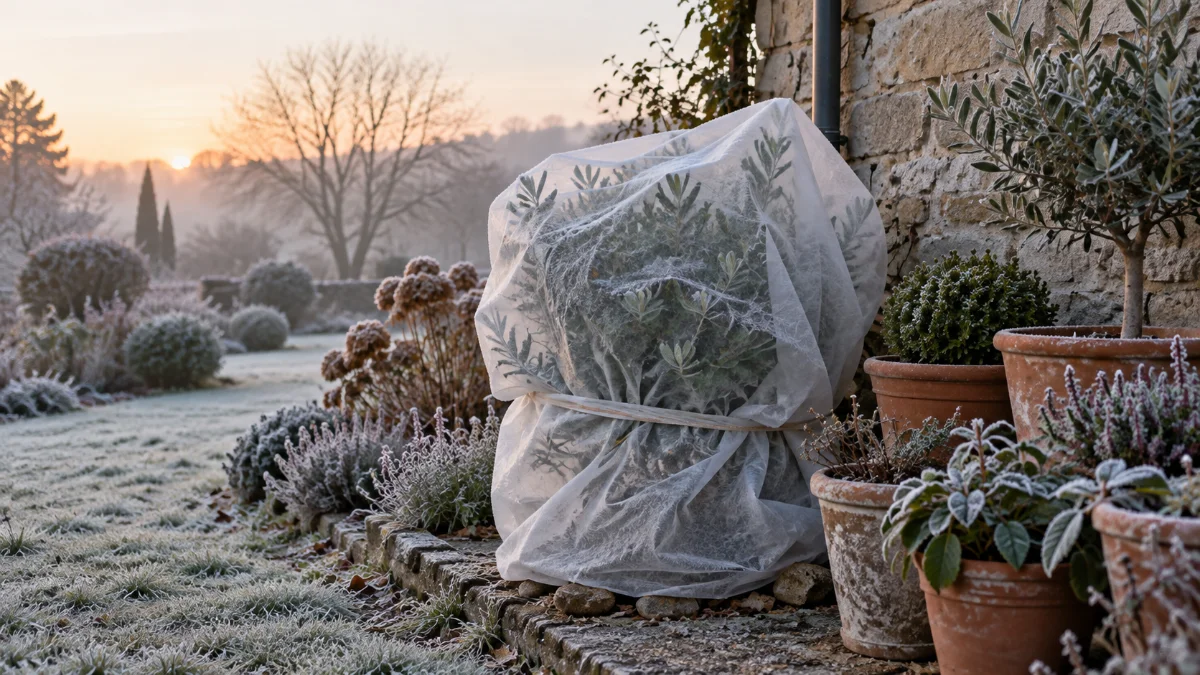 Protéger les plantes du gel avec un voile d'hivernage